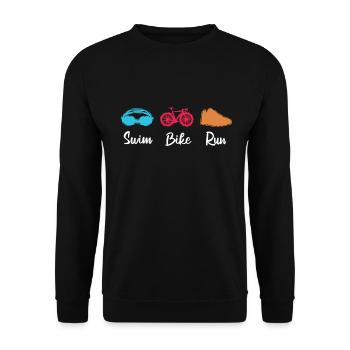Triathlete - Unisex Sweatshirt - black - Front - Alina (178cm) & Michal (187cm)