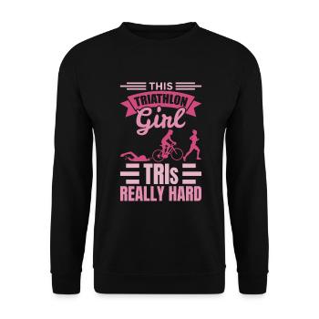 Triathlete Girls - Unisex Sweatshirt - black - Front - Alina (178cm) & Michal (187cm)