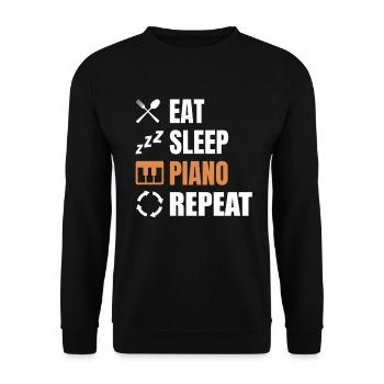 Klavierspieler Routine - Unisex Pullover - Schwarz - Vorne - Alina (178cm) & Michal (187cm)
