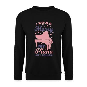 Piano Saying - Unisex Sweatshirt - black - Front - Alina (178cm) & Michal (187cm)