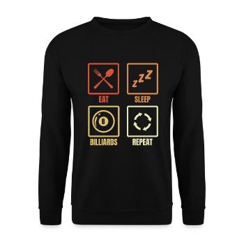 Billardspieler Routine - Unisex Pullover - Schwarz - Vorne - Alina (178cm) & Michal (187cm)