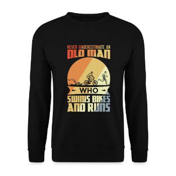 Alter Triathlet - Unisex Pullover - Schwarz - Vorne - Alina (178cm) & Michal (187cm)