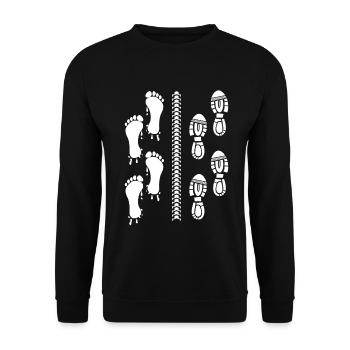 Lustiges Triathlon Design - Unisex Pullover - Schwarz - Vorne - Alina (178cm) & Michal (187cm)