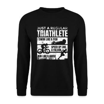 Mittelmäßiger Triathlet - Unisex Pullover - Schwarz - Vorne - Alina (178cm) & Michal (187cm)