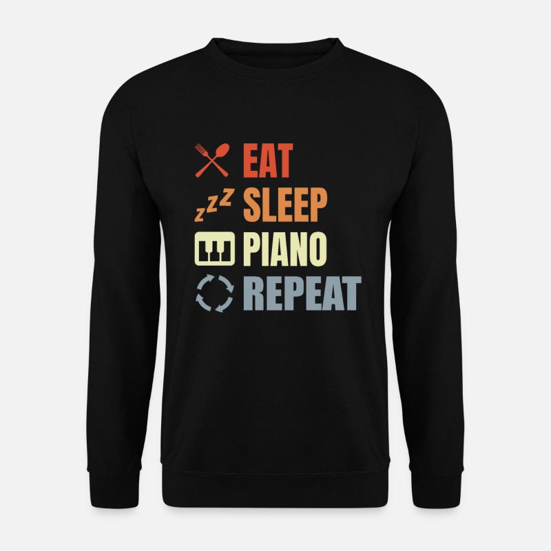 Manger Sleeping Piano Répéter - Sweat-shirt Unisexe - noir
