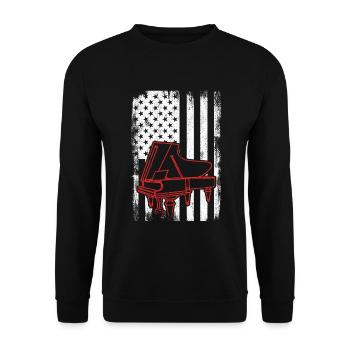 4 July Piano player - Unisex Sweatshirt - black - Front - Alina (178cm) & Michal (187cm)