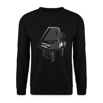 Vintage Piano - Unisex Pullover - Schwarz - Vorne - Alina (178cm) & Michal (187cm)