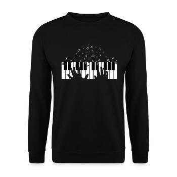 Touches de piano - Sweat-shirt Unisexe - noir - Devant - Alina (178cm) & Michal (187cm)