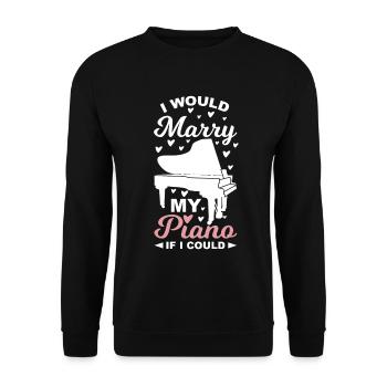 Klavierliebhaber Witz - Unisex Pullover - Schwarz - Vorne - Alina (178cm) & Michal (187cm)
