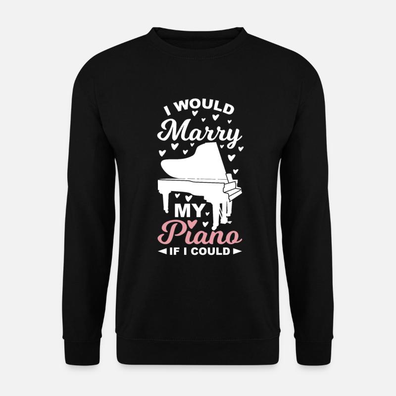 Piano Lover Wit - Unisex Sweatshirt - black