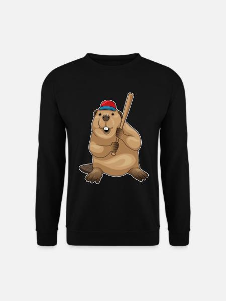 Beaver Baseball Baseball Bat - Unisex Sweatshirt - black