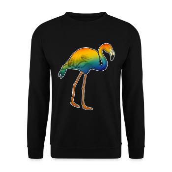 Flamingo Rainbow - Unisex Sweatshirt - black - Front - Alina (178cm) & Michal (187cm)