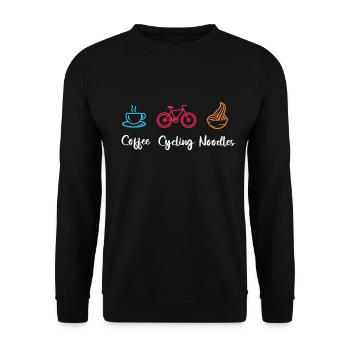 Coffee Cycling Noodles - Unisex Sweatshirt - black - Front - Alina (178cm) & Michal (187cm)