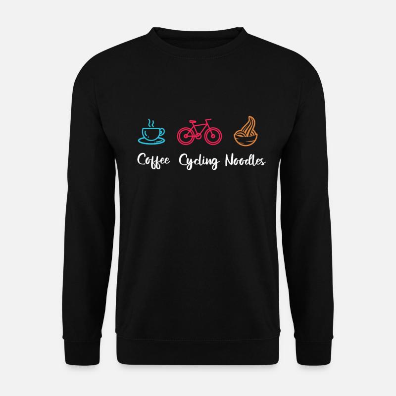 Coffee Cycling Noodles - Unisex Pullover - Schwarz