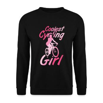 Radsportlerin - Unisex Pullover - Schwarz - Vorne - Alina (178cm) & Michal (187cm)