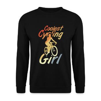 Coolste Radfahrerin - Unisex Pullover - Schwarz - Vorne - Alina (178cm) & Michal (187cm)