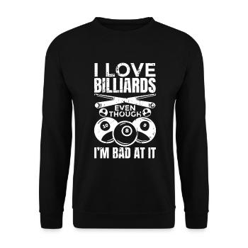 Ich liebe Billard - Unisex Pullover - Schwarz - Vorne - Alina (178cm) & Michal (187cm)