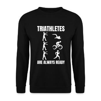Triathlete Joke - Unisex Sweatshirt - black - Front - Alina (178cm) & Michal (187cm)