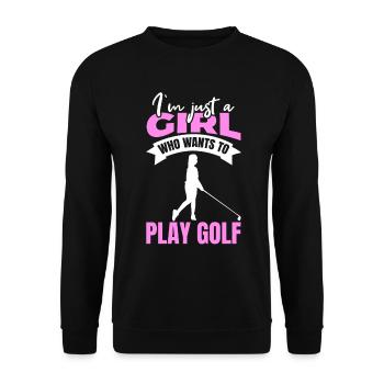 Golfer Mädchen - Unisex Pullover - Schwarz - Vorne - Alina (178cm) & Michal (187cm)