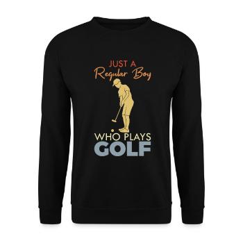 Golf Junge - Unisex Pullover - Schwarz - Vorne - Alina (178cm) & Michal (187cm)