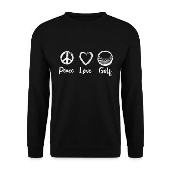 Peace Love Golf - Sweat-shirt Unisexe - noir - Devant - Alina (178cm) & Michal (187cm)