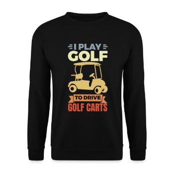 J’adore les voiturettes de golf - Sweat-shirt Unisexe - noir - Devant - Alina (178cm) & Michal (187cm)