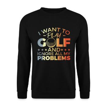 Drôle de dicton de golf - Sweat-shirt Unisexe - noir - Devant - Alina (178cm) & Michal (187cm)