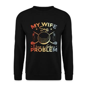 Drôle de citation de golf - Sweat-shirt Unisexe - noir - Devant - Alina (178cm) & Michal (187cm)