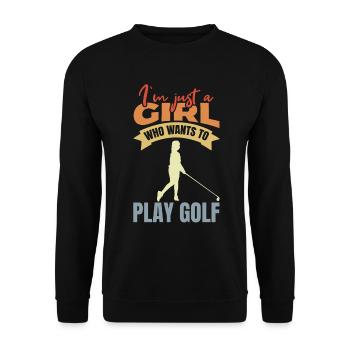 Juste une fille qui joue au golf - Sweat-shirt Unisexe - noir - Devant - Alina (178cm) & Michal (187cm)