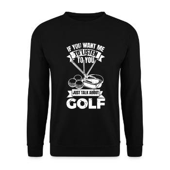Golf - Unisex Pullover - Schwarz - Vorne - Alina (178cm) & Michal (187cm)
