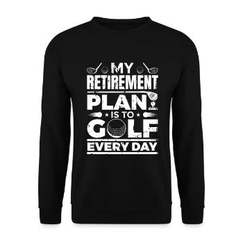 Retirement for golfers - Unisex Sweatshirt - black - Front - Alina (178cm) & Michal (187cm)