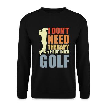 Lustiger Golf Witz - Unisex Pullover - Schwarz - Vorne - Alina (178cm) & Michal (187cm)