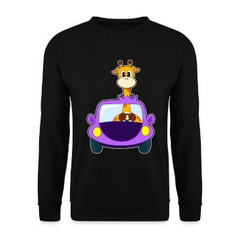 Giraffe Car - Unisex Sweatshirt - black - Front - Alina (178cm) & Michal (187cm)