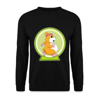 Hamster Hamsterrad - Unisex Pullover - Schwarz - Vorne - Alina (178cm) & Michal (187cm)