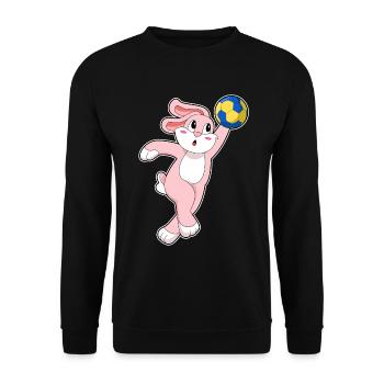 Rabbit Handball Player Handball - Unisex Sweatshirt - black - Front - Alina (178cm) & Michal (187cm)
