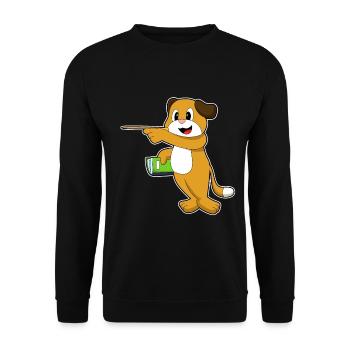 Dog Teacher Pointer Stick School - Unisex Sweatshirt - black - Front - Alina (178cm) & Michal (187cm)
