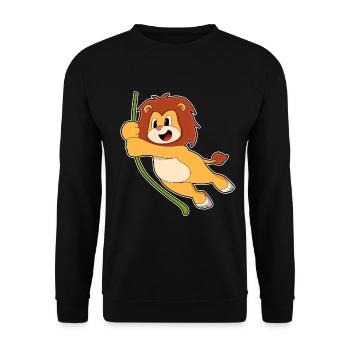 Löwe Liane Dschungel - Unisex Pullover - Schwarz - Vorne - Alina (178cm) & Michal (187cm)