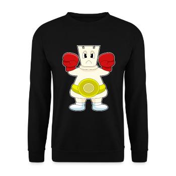 Chess Piece Tower Chess - Unisex Sweatshirt - black - Front - Alina (178cm) & Michal (187cm)