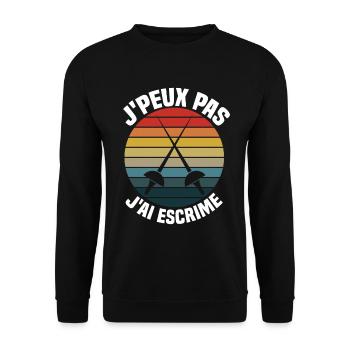 Je Peux Pas J'ai Escrime - Sweat-shirt Unisexe - noir - Devant - Alina (178cm) & Michal (187cm)