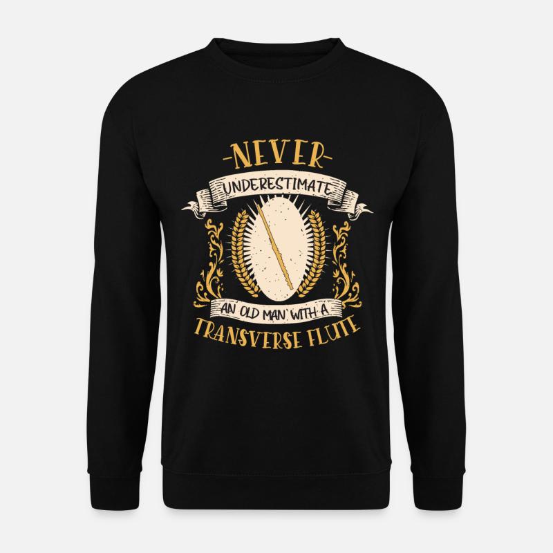 Querflöte Musiker Instrument Blasmusik Geschenk - Unisex Pullover - Schwarz