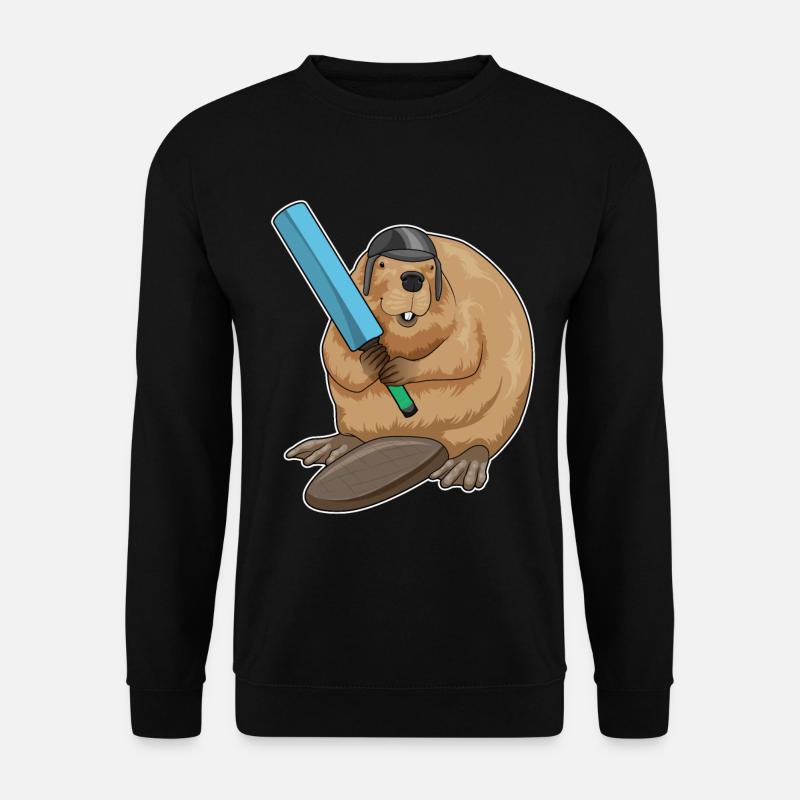 Beaver Cricket Cricket Bat - Sweat-shirt Unisexe - noir