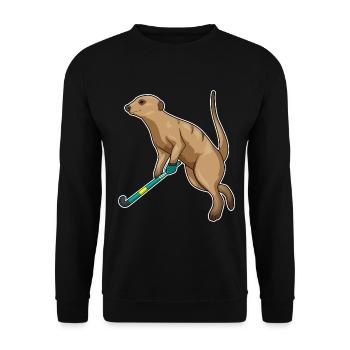 Suricate de hockey sur gazon avec un bâton de hockey sur gazon - Sweat-shirt Unisexe - noir - Devant - Alina (178cm) & Michal (187cm)