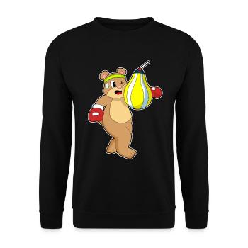Bear Boxer Punching Bag Boxing - Unisex Sweatshirt - black - Front - Alina (178cm) & Michal (187cm)