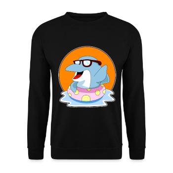 Dolphin Sunglasses - Unisex Sweatshirt - black - Front - Alina (178cm) & Michal (187cm)