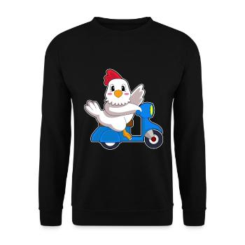 Chicken Scooter - Unisex Sweatshirt - black - Front - Alina (178cm) & Michal (187cm)