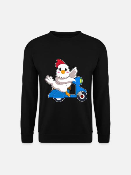 Huhn Motorroller - Unisex Pullover - Schwarz
