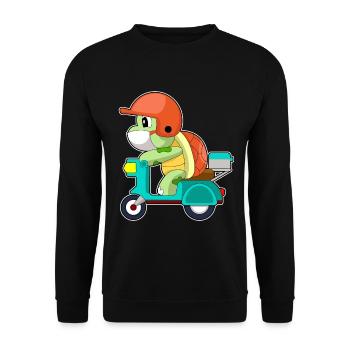 Turtle Scooter - Unisex Sweatshirt - black - Front - Alina (178cm) & Michal (187cm)