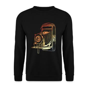 Old School Camera - Unisex Sweatshirt - black - Front - Alina (178cm) & Michal (187cm)