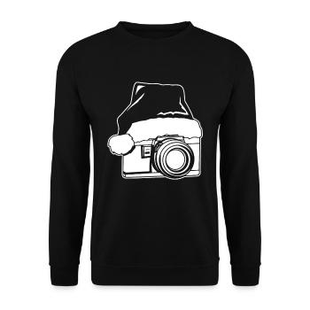 Weihnachtsmütze Kamera - Unisex Pullover - Schwarz - Vorne - Alina (178cm) & Michal (187cm)
