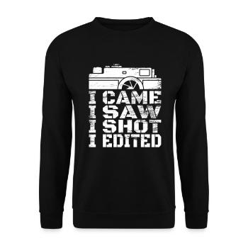 I came I saw I photographed - Unisex Sweatshirt - black - Front - Alina (178cm) & Michal (187cm)